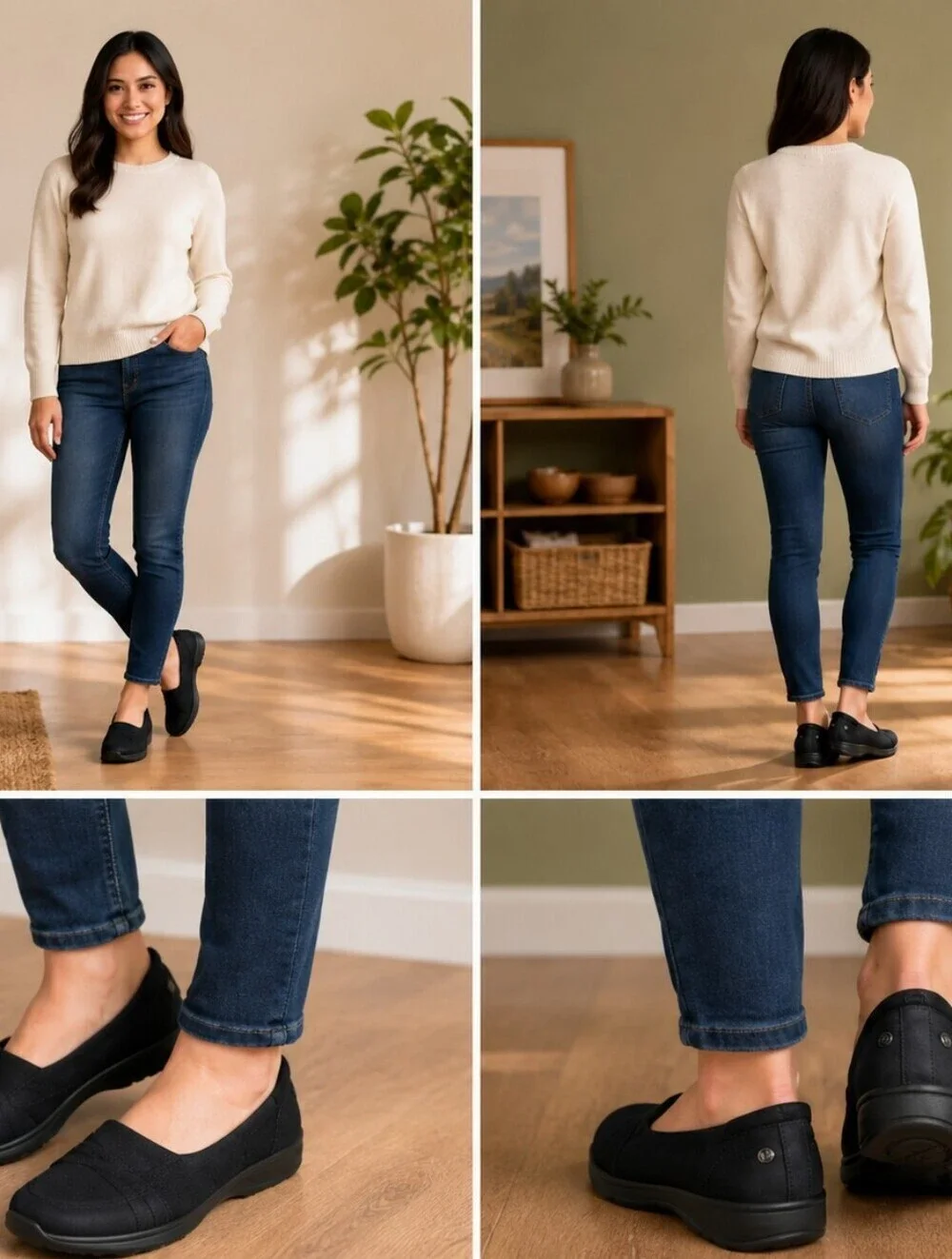 NWT Life Stride B Zees Shoes Woman Crossover Flats Black  8.5 COMFORTABLE